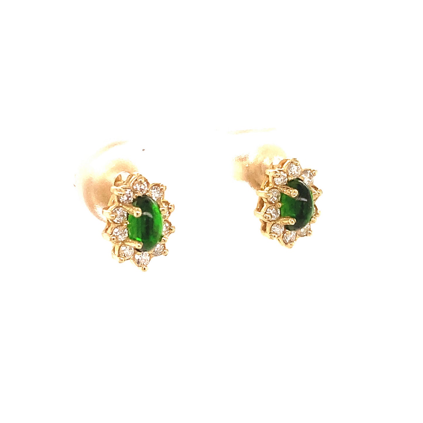 Natural Tourmaline Diamond Earrings 14k Gold 0.85 TCW Certified $1,250 113472 - Certified Estate Jewelry