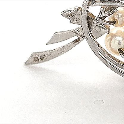 Mikimoto Estate Akoya Pearl Brooch Sterling Silver 6.25 mm 6.8g M245 - Certified Fine Jewelry