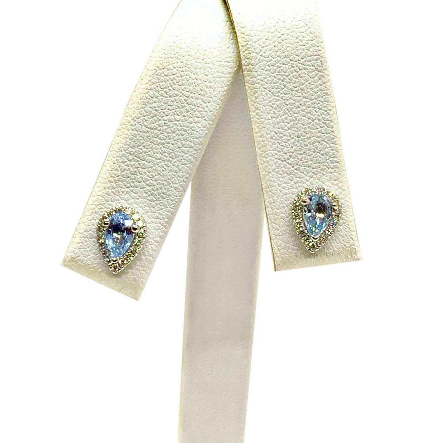 Diamond Blue Sapphire Earrings 18k Gold Certified $2,295 921740 - Certified Estate Jewelry