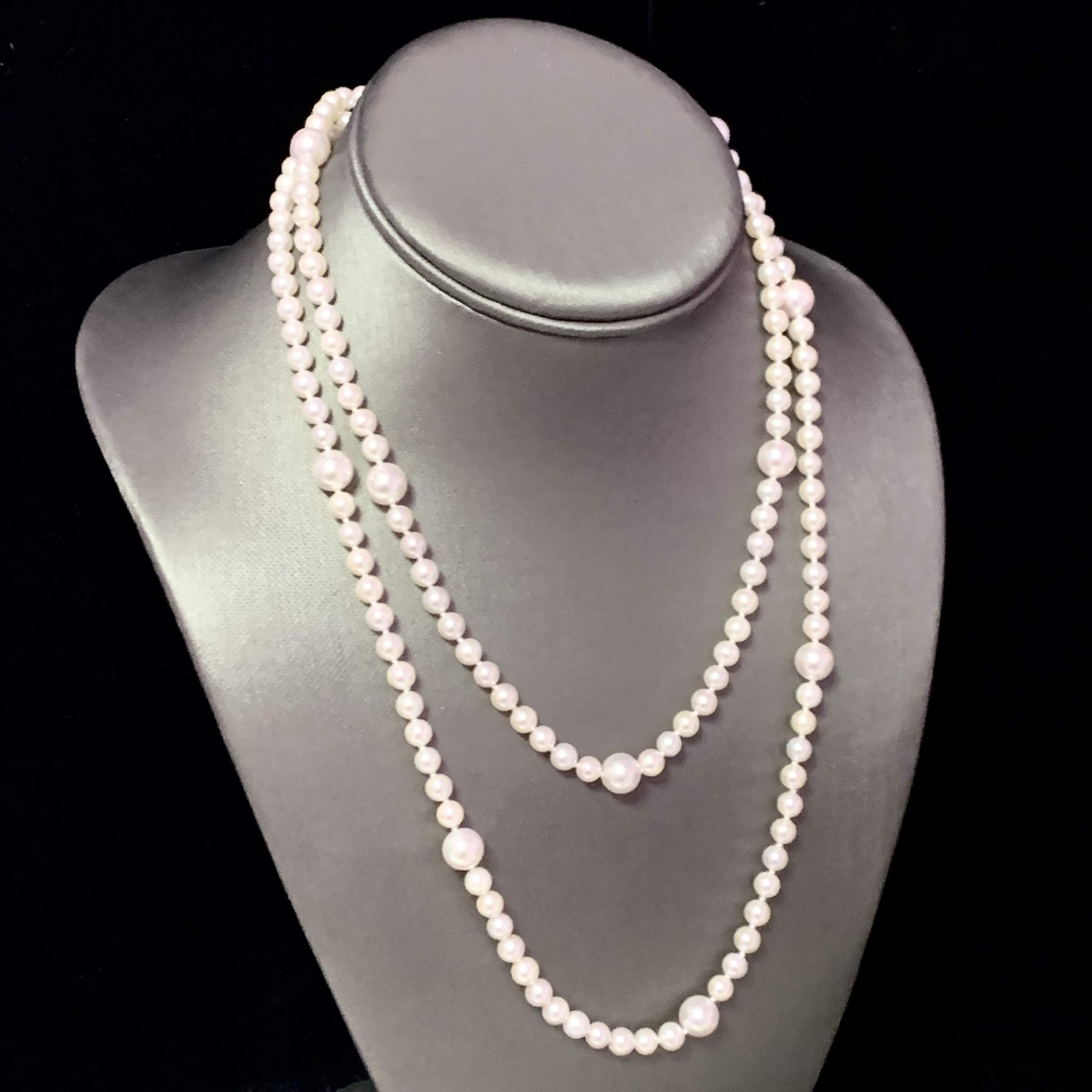 Akoya Pearl Necklace 14k Yellow Gold 37.25" 8.5 mm Certified $5,950 114457 - Certified Fine Jewelry