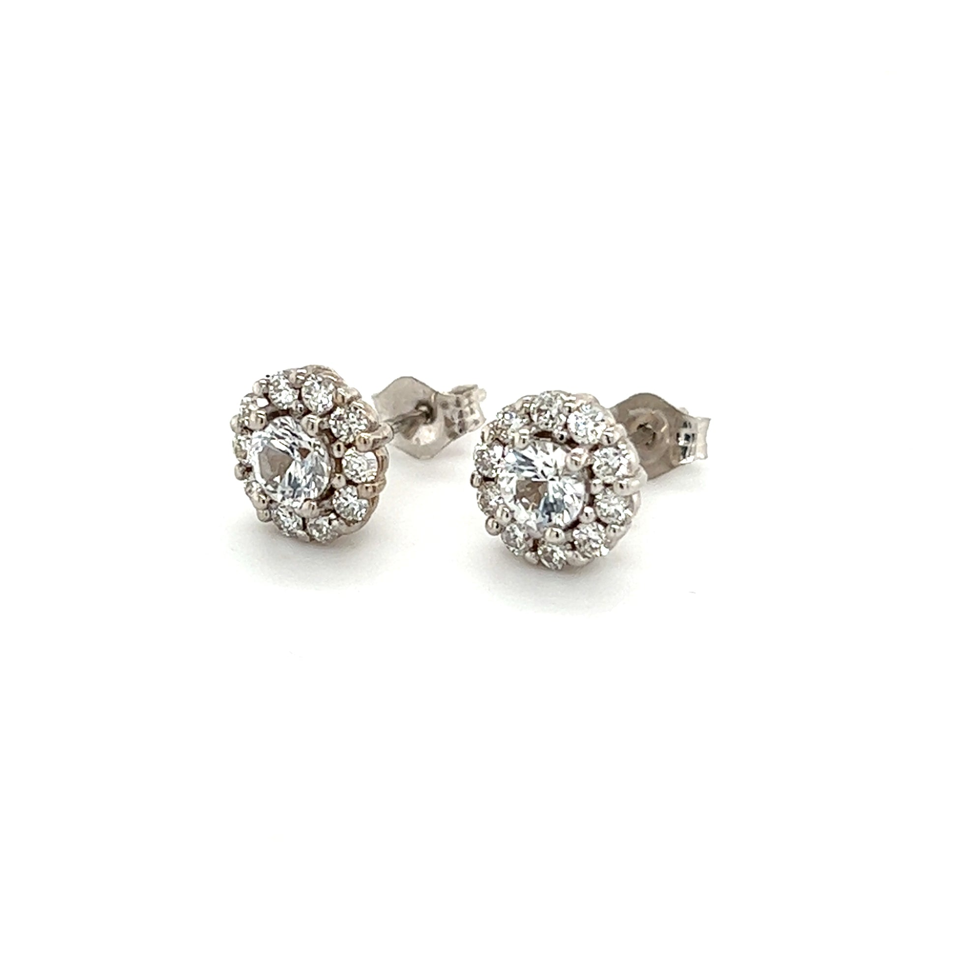 Natural Sapphire Diamond Earrings 14k Gold 1.25 TCW Certified $3,950 215096 - Certified Fine Jewelry