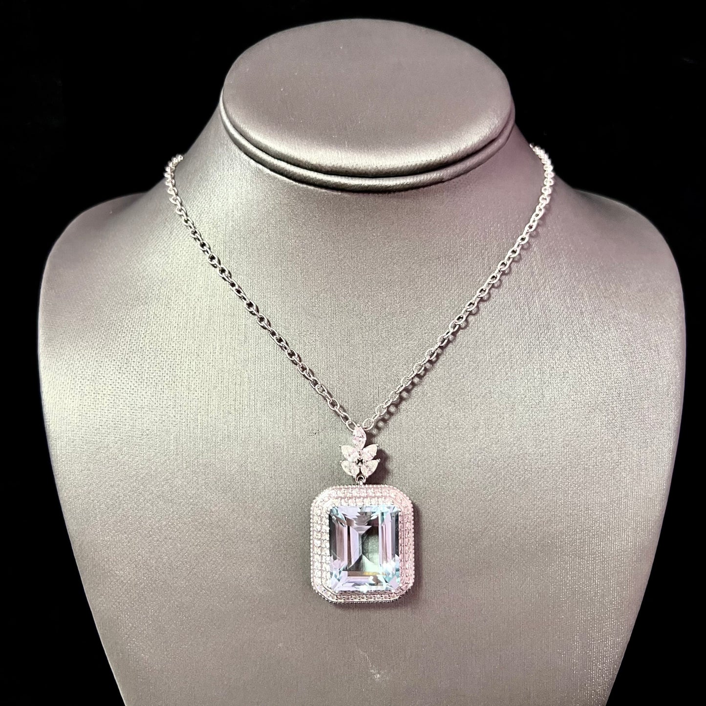 Natural Aquamarine Diamond Gold Necklace 18" 27 TCW Certified $16,475 121172