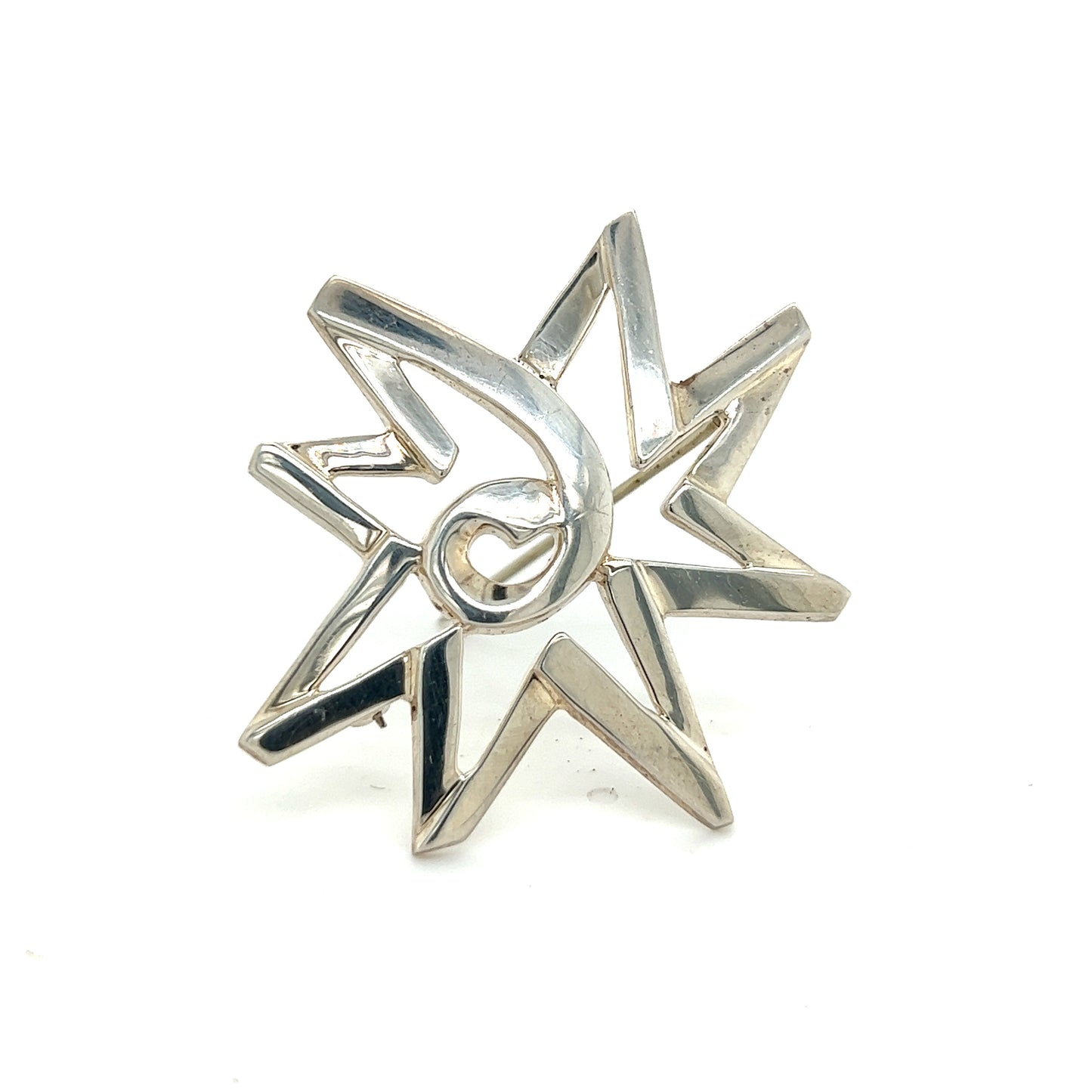 Tiffany & Co Estate Start Burst Brooch Pin Sterling Silver TIF303 - Certified Fine Jewelry