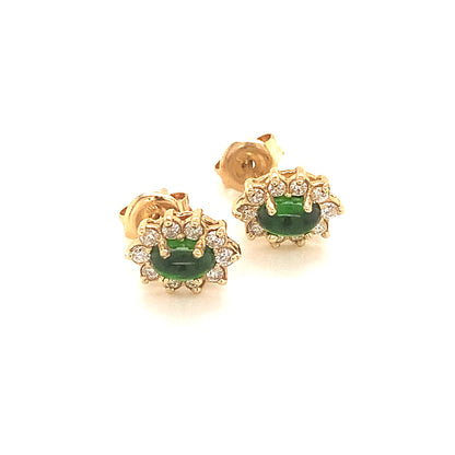 Natural Tourmaline Diamond Earrings 14k Gold 0.85 TCW Certified $1,250 113472 - Certified Estate Jewelry