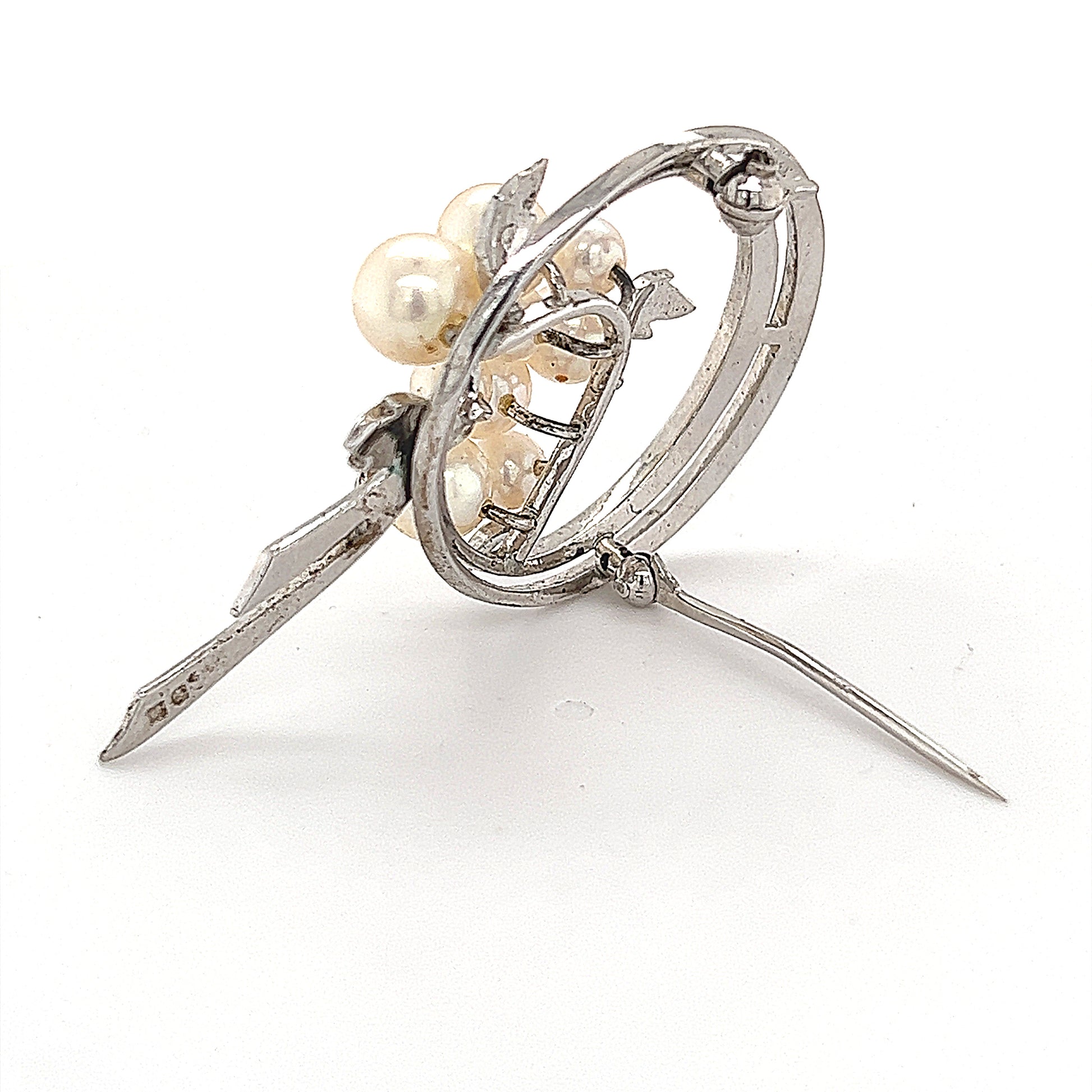 Mikimoto Estate Akoya Pearl Brooch Sterling Silver 6.25 mm 6.8g M245