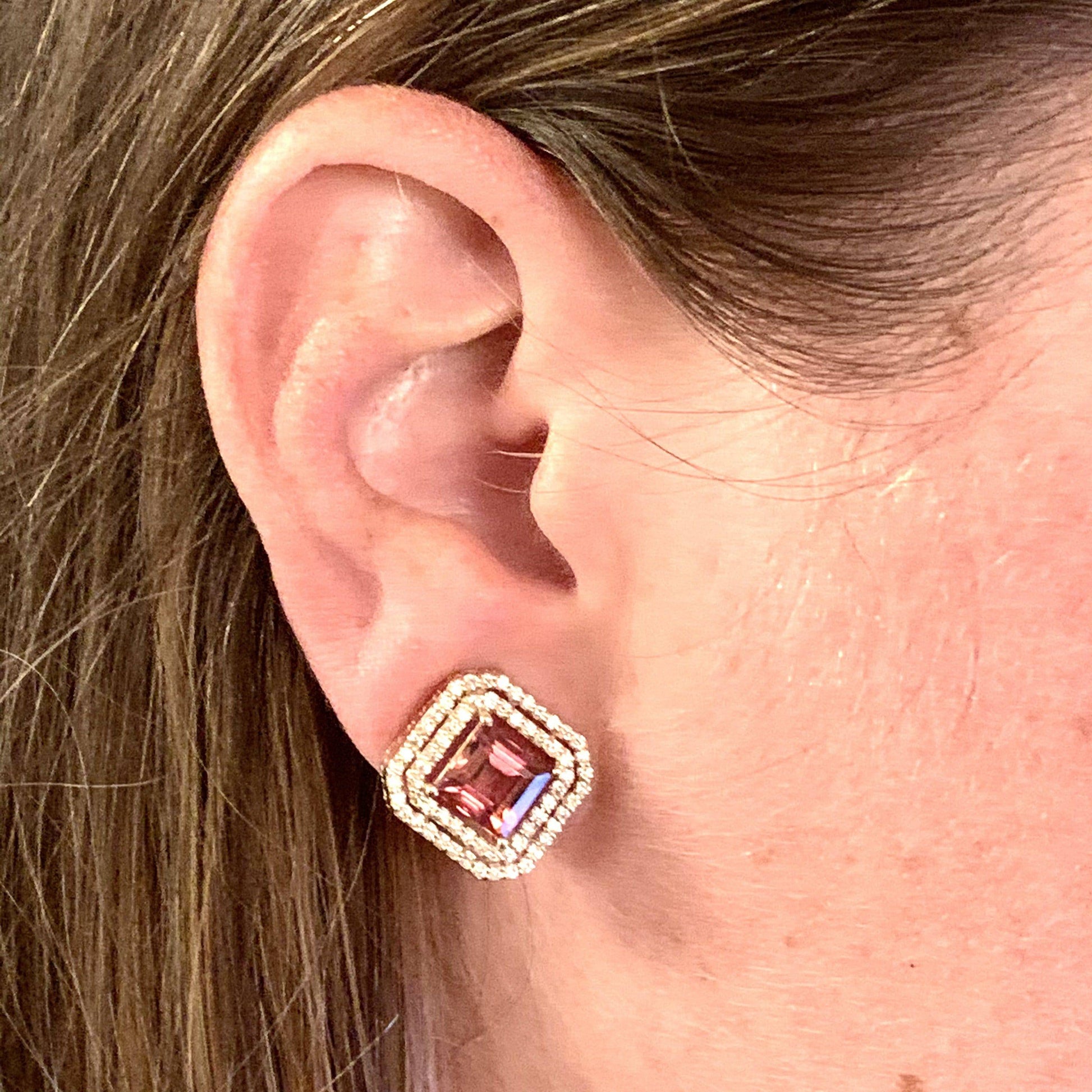 Natural Tourmaline Diamond Earrings 14k Gold 4.47 TCW Certified $6,970 112167 - Certified Estate Jewelry