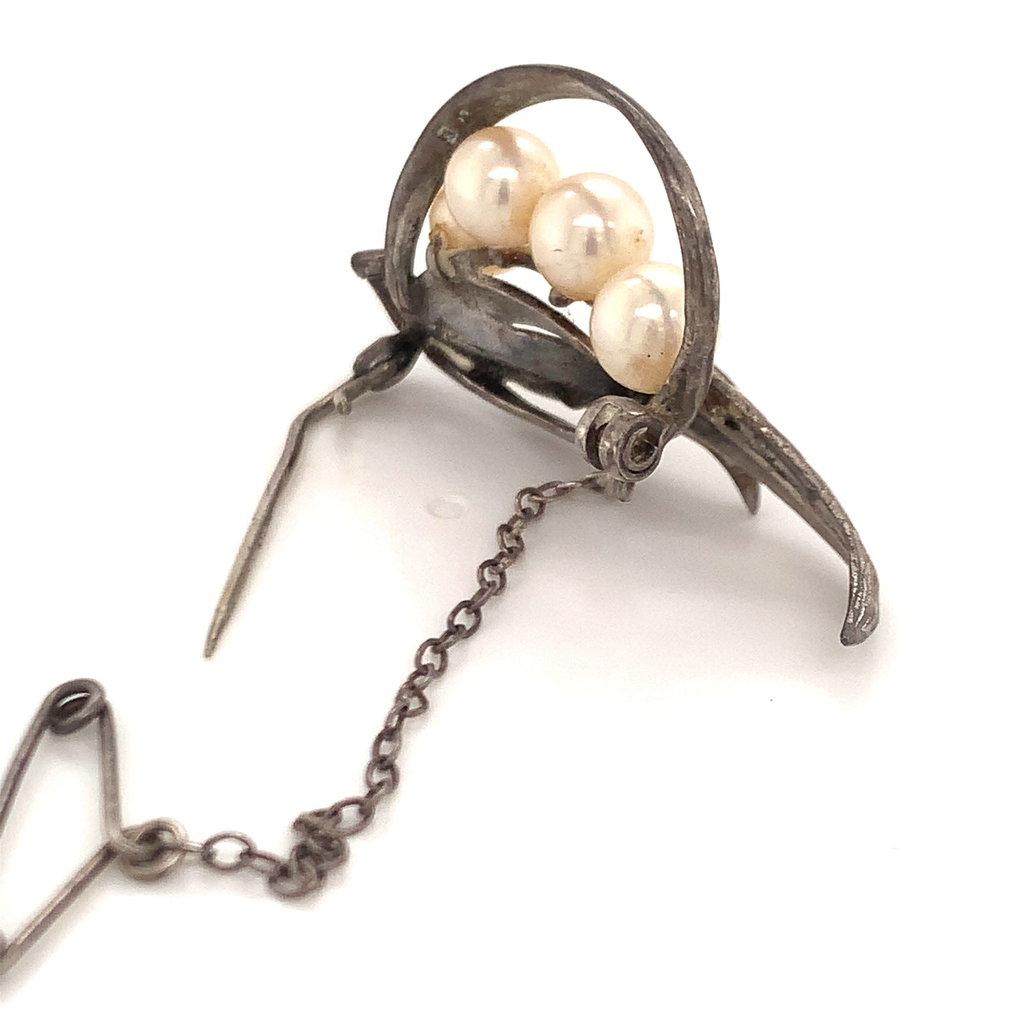 Mikimoto Estate Akoya Pearl Brooch Pin Sterling Silver 6.5 mm 5.56 Grams M199 - Certified Estate Jewelry