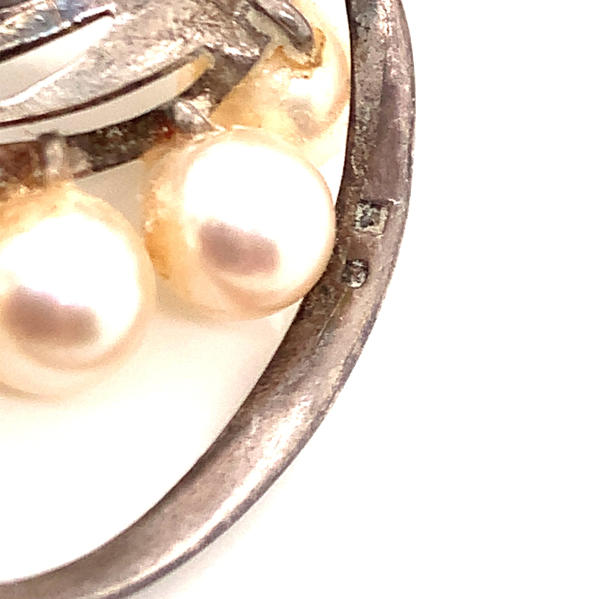 Mikimoto Estate Akoya Pearl Brooch Pin Sterling Silver 6.5 mm 5.56 Grams M199 - Certified Estate Jewelry
