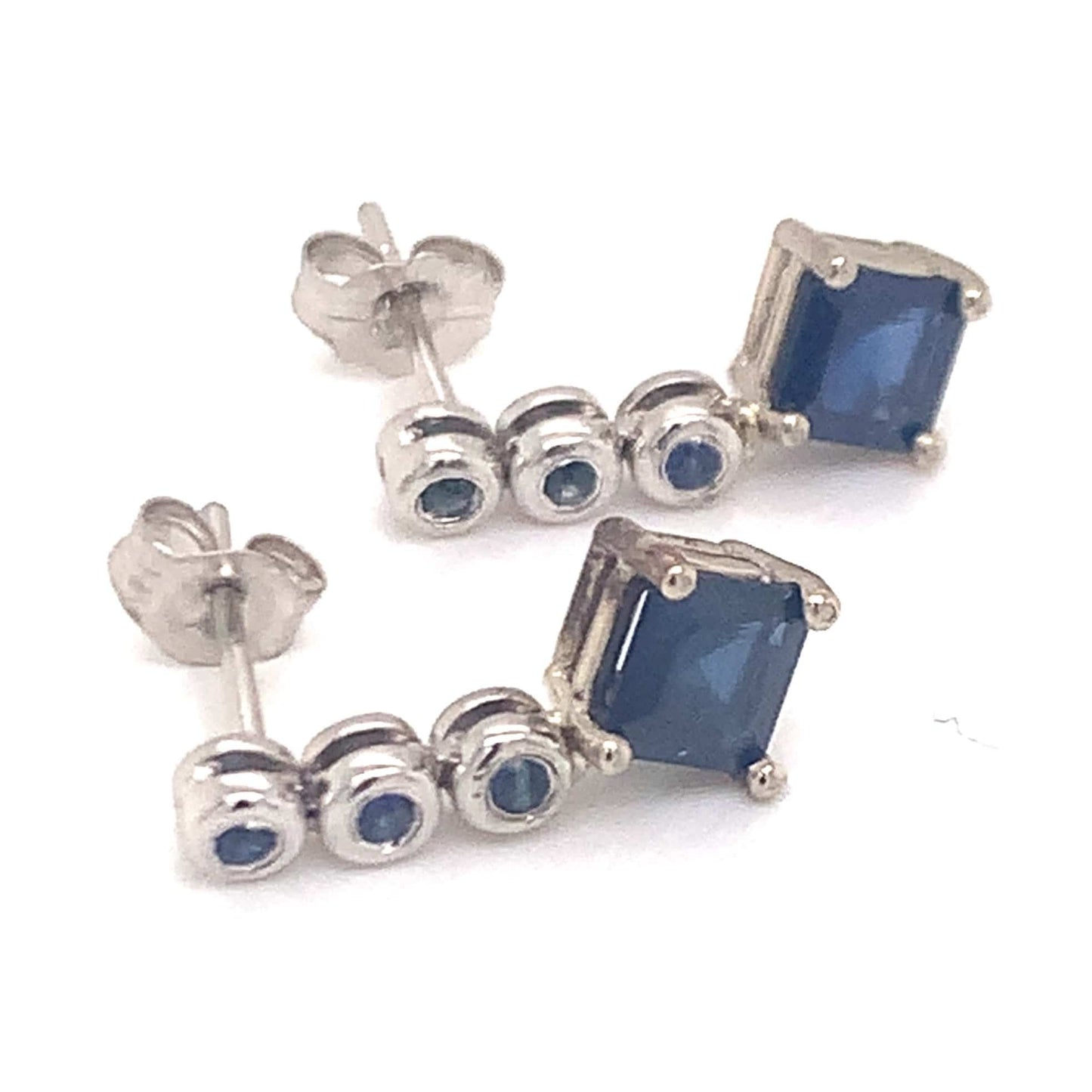 Natural Sapphire Dangle Earrings 14k Gold 1.32 TCW Certified $2,490 113471 - Certified Estate Jewelry