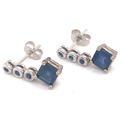 Natural Sapphire Dangle Earrings 14k Gold 1.32 TCW Certified $2,490 113471 - Certified Estate Jewelry