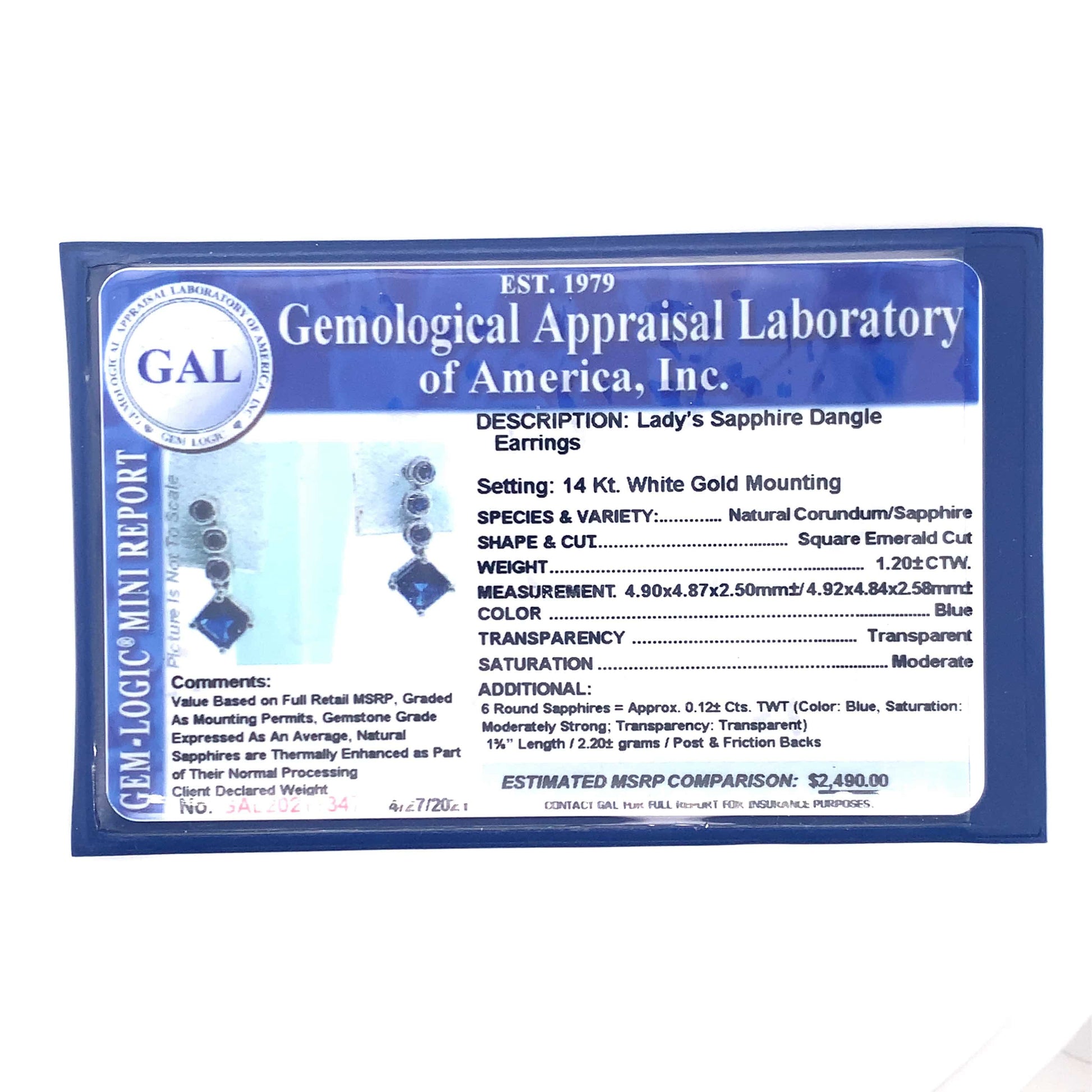 Natural Sapphire Dangle Earrings 14k Gold 1.32 TCW Certified $2,490 113471 - Certified Estate Jewelry