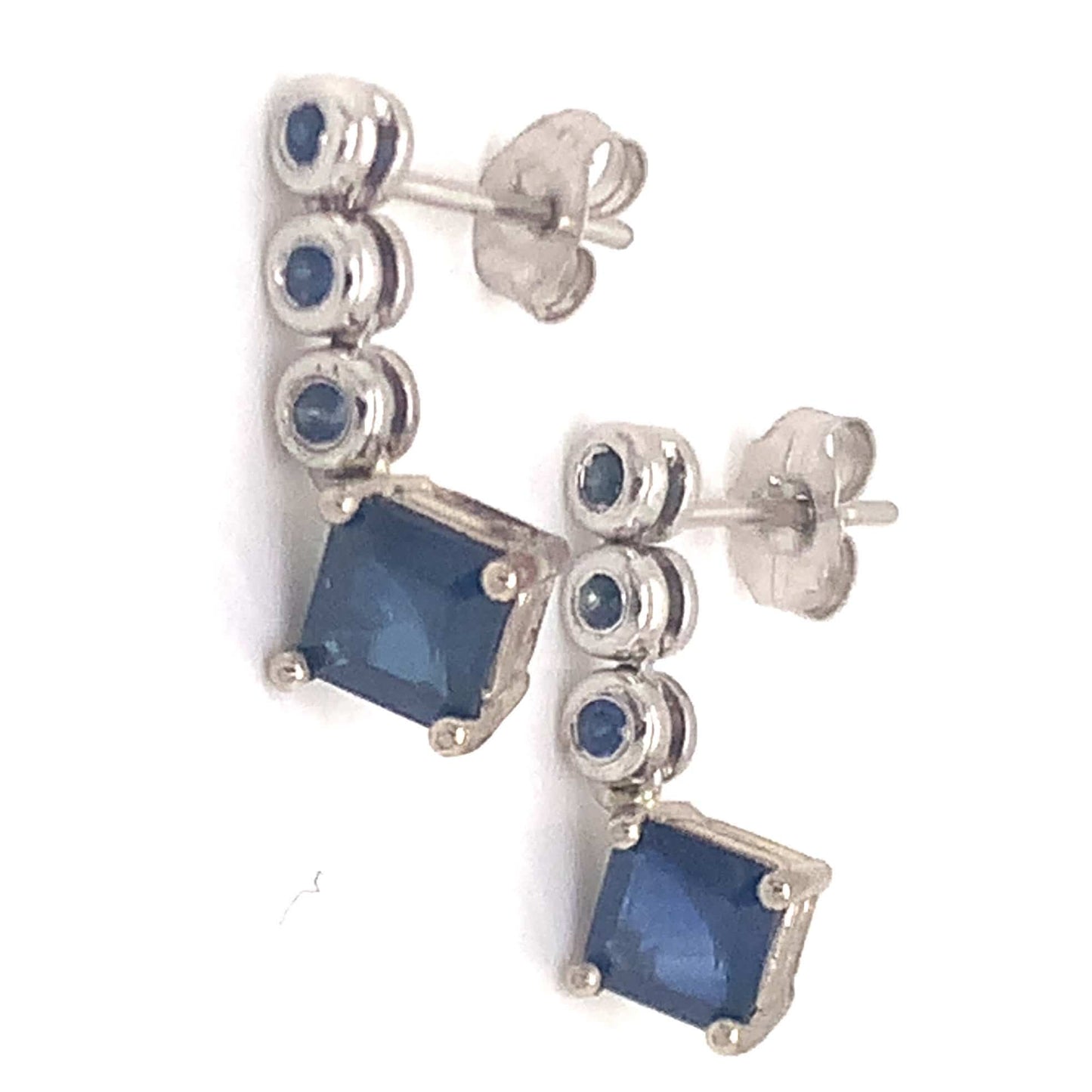 Natural Sapphire Dangle Earrings 14k Gold 1.32 TCW Certified $2,490 113471 - Certified Estate Jewelry