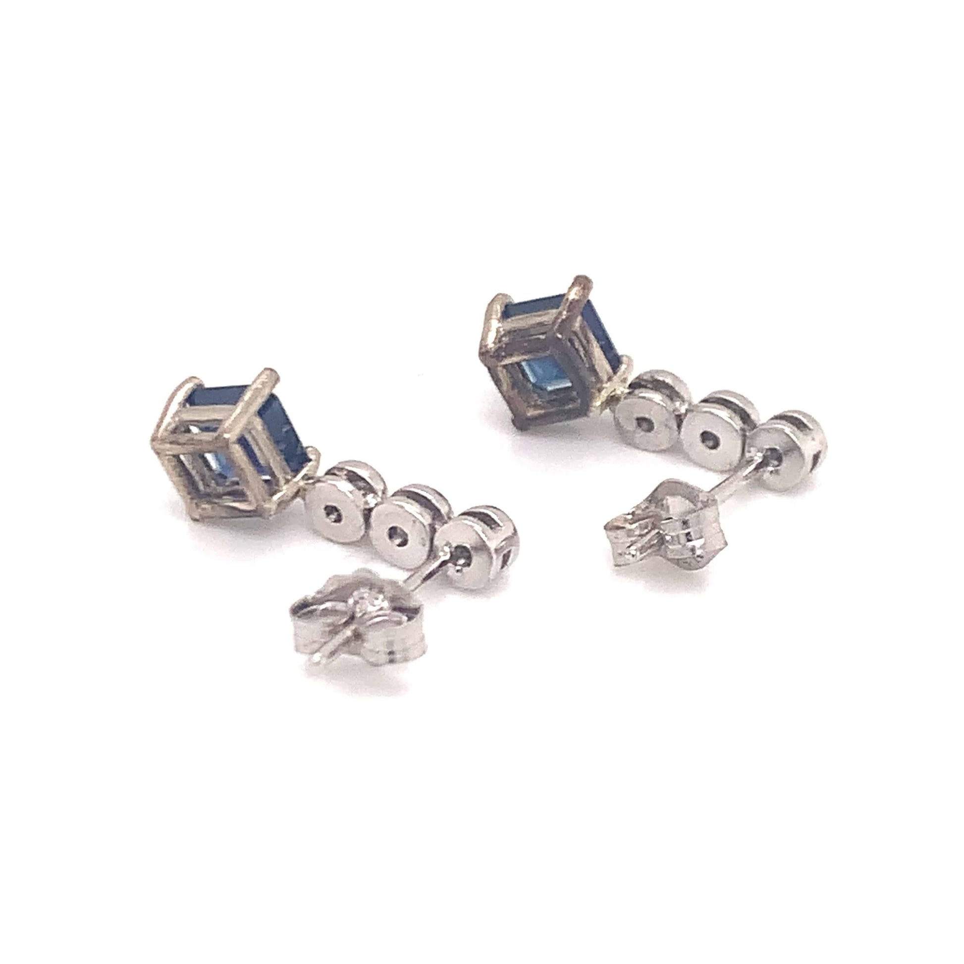 Natural Sapphire Dangle Earrings 14k Gold 1.32 TCW Certified $2,490 113471 - Certified Estate Jewelry