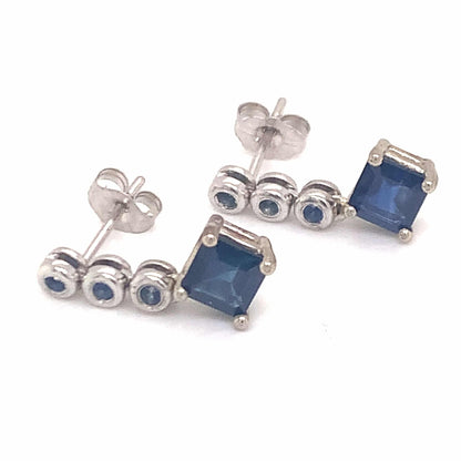 Natural Sapphire Dangle Earrings 14k Gold 1.32 TCW Certified $2,490 113471 - Certified Estate Jewelry