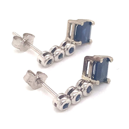 Natural Sapphire Dangle Earrings 14k Gold 1.32 TCW Certified $2,490 113471 - Certified Estate Jewelry