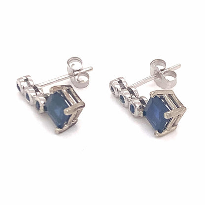 Natural Sapphire Dangle Earrings 14k Gold 1.32 TCW Certified $2,490 113471 - Certified Estate Jewelry
