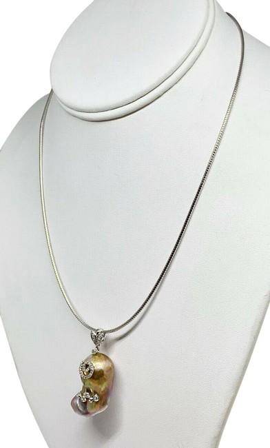 Diamond Fresh Water Pearl Necklace Baroque 14k Gold Italy Certified $3,950 914368 - Certified Estate Jewelry