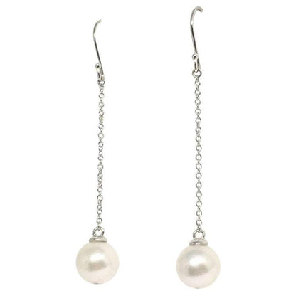Akoya Pearl Drop Earrings14k Gold Women 9.3 mm Certified $780 721023 - Certified Fine Jewelry
