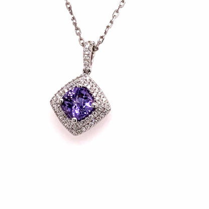 Diamond Sapphire Necklace 2.32 TCW 18k Gold Women Certified $4,950 921152 - Certified Estate Jewelry