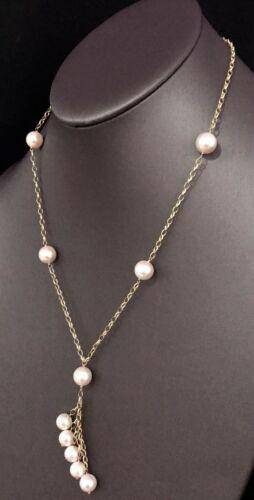 Large Akoya Pearl Tincup Necklace 9.5-8 mm 18" 14k Gold Certified $2,595 721469 - Certified Estate Jewelry