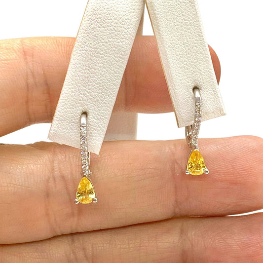 Sapphire Diamond 18k White Gold Stud Earrings 0.75 CTW  Certified $2,295 921783 - Certified Fine Jewelry