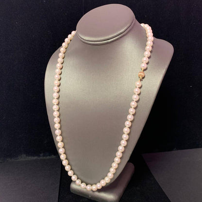 Akoya Pearl Necklace 14 KT YG 8.50 mm 26 IN Certified $7,650 017784 - Certified Fine Jewelry
