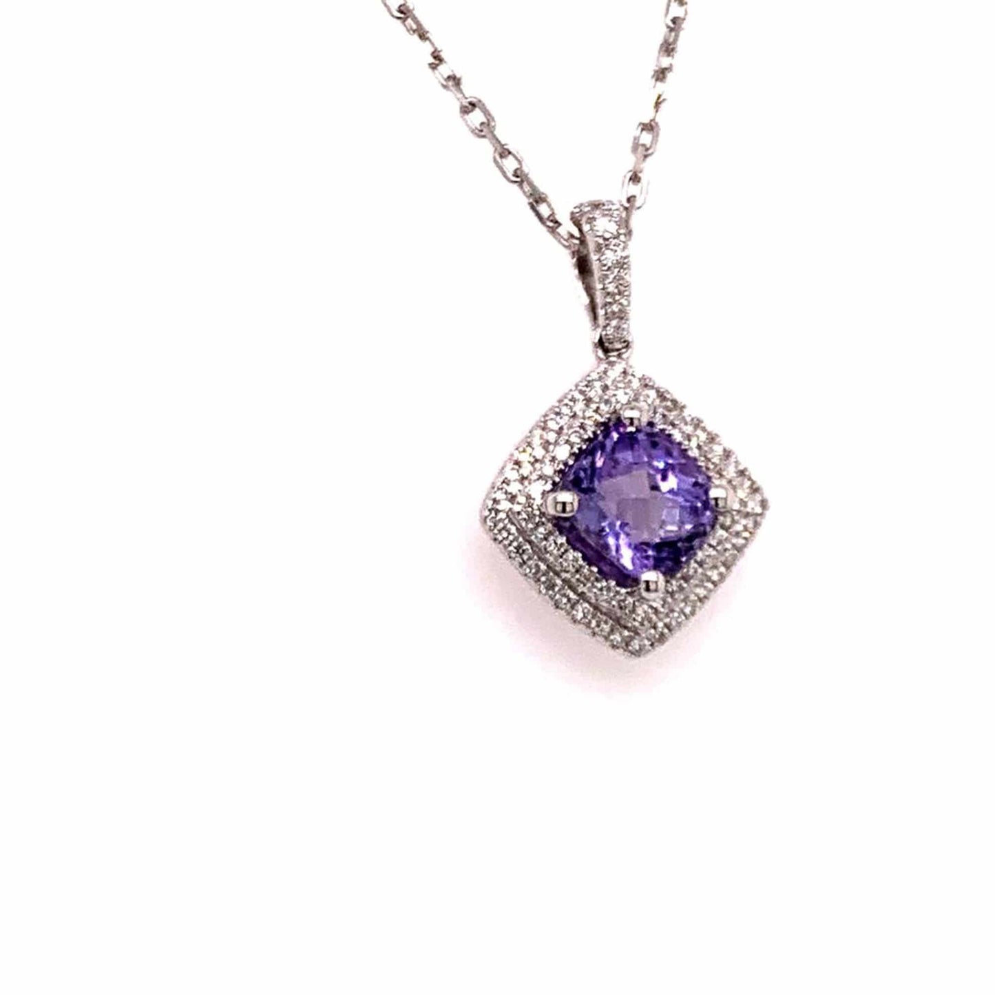 Diamond Sapphire Necklace 2.32 TCW 18k Gold Women Certified $4,950 921152 - Certified Estate Jewelry