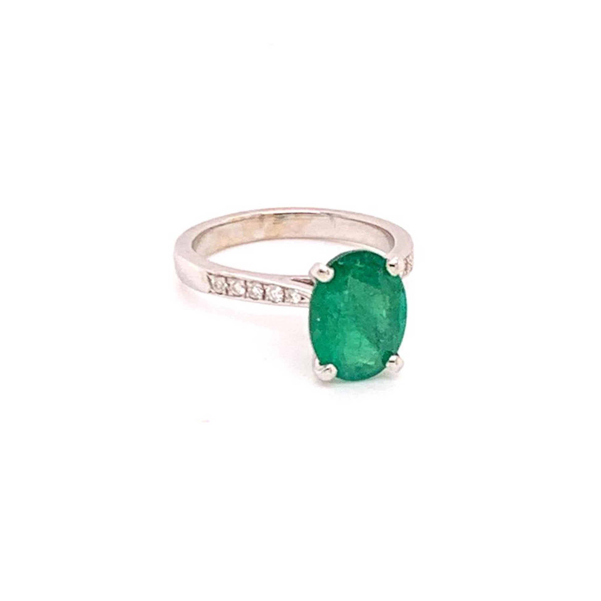 Emerald Diamond Ring 14k Gold 1.83 TCW Certified $3,950 920738 - Certified Estate Jewelry