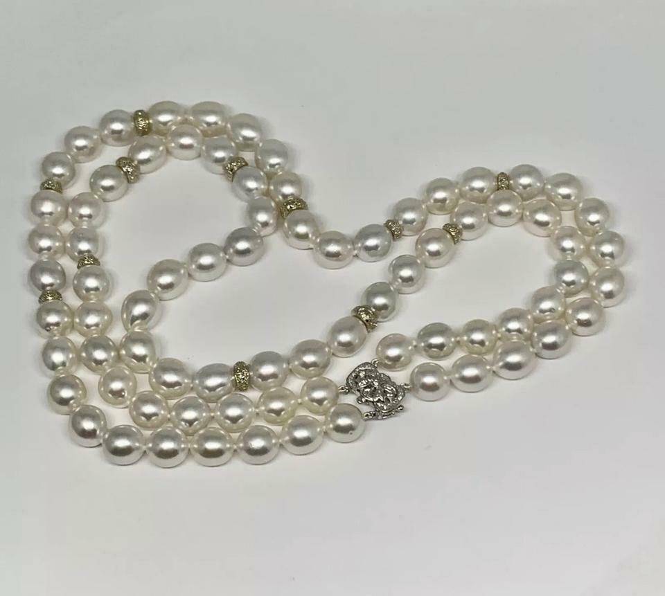 Diamond South Sea Pearl Necklace 14k Gold 12.80 mm 20" Certified $19,450 915961 - Certified Estate Jewelry
