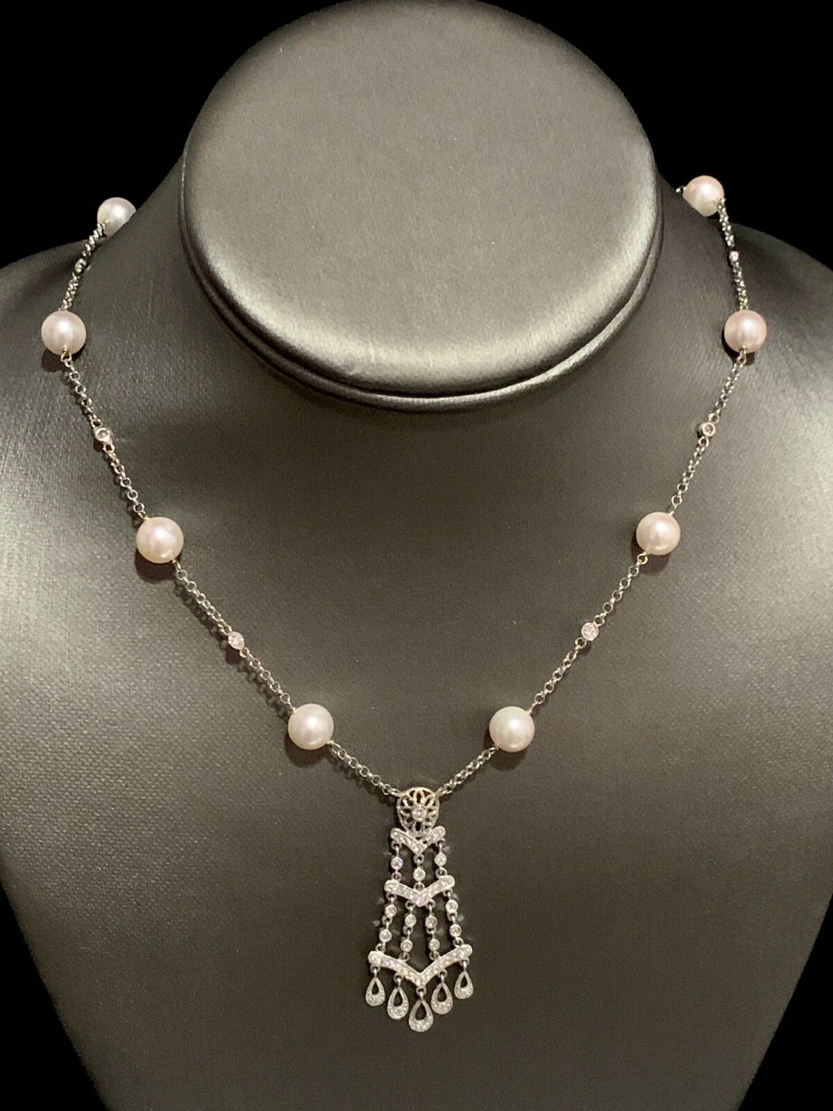 Akoya Pearl Necklace 14k Gold 8 mm 23.25" Women Certified $5,450 818173 - Certified Estate Jewelry