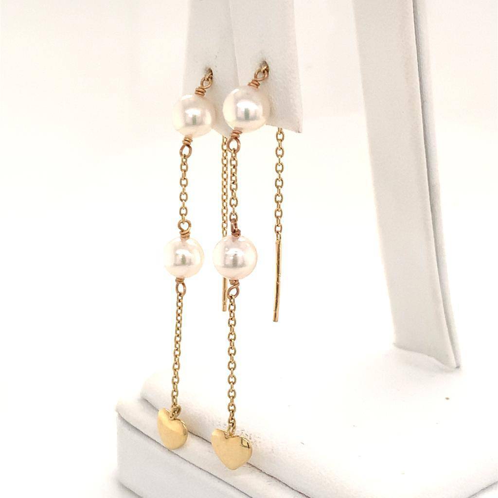 Akoya Pearl Earrings 14 KT Gold Certified $890 013428 - Certified Estate Jewelry