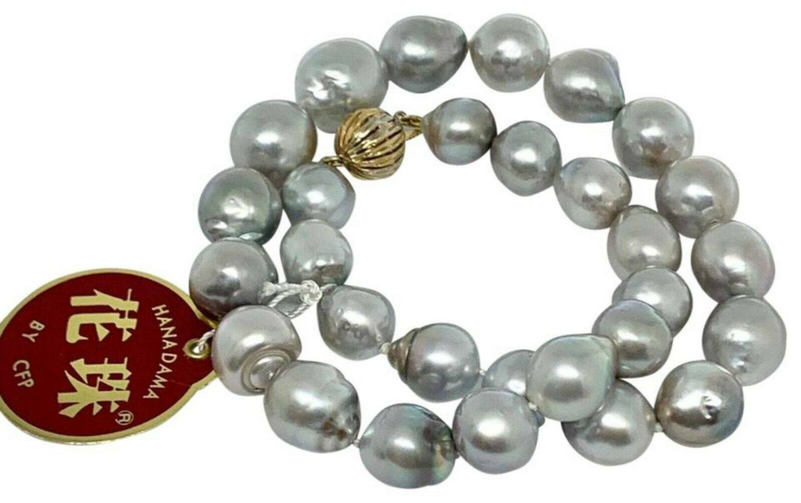 Hanadama Tahitian Pearl Necklace 14.3 mm Women 14k Gold Certified $9,750 917185 - Certified Estate Jewelry