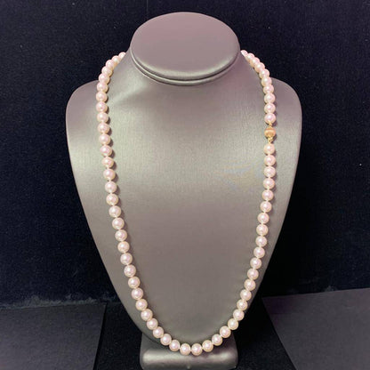 Akoya Pearl Necklace 14 KT YG 8.50 mm 26 IN Certified $7,650 017784 - Certified Fine Jewelry