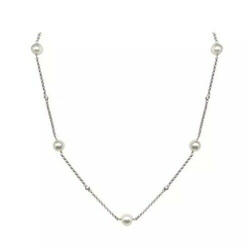 Diamond Akoya Pearl Necklace 14k Gold 7.90 mm 20" Certified $1,850 818174 - Certified Fine Jewelry
